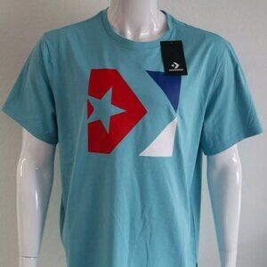 Converse Chevron Logo Mens Graphic Tee Blue 100% Cotton Sizes S L XL T-Shirt NWT